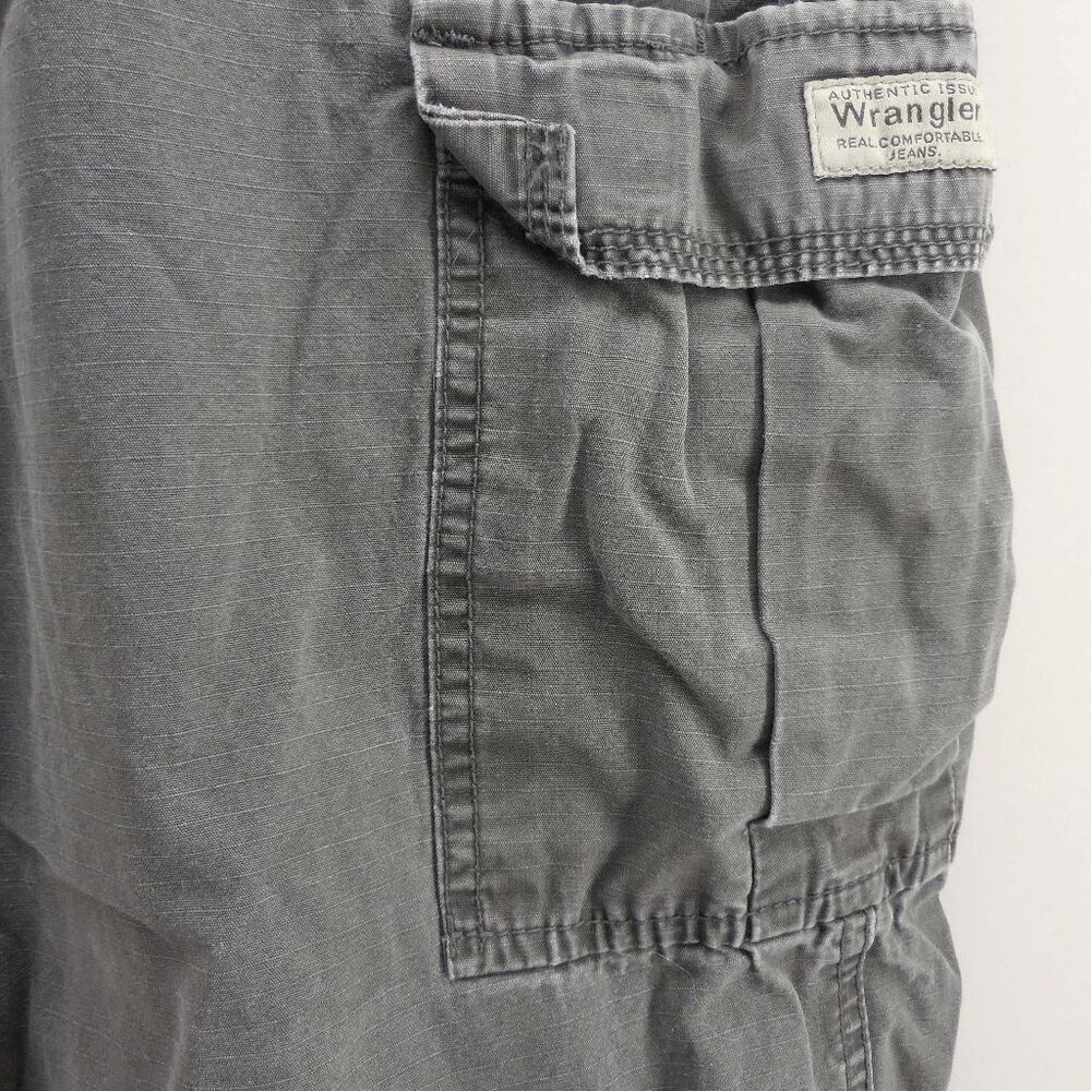 Wrangler Authentics Cargo Pants Mens 36x29 Gray‎ Workwear Outdoor Chore Tactical